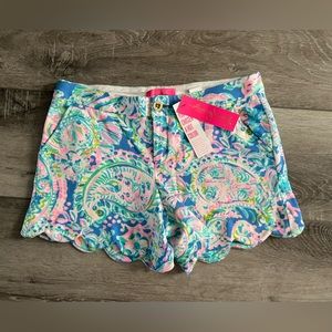 Lilly Pulitzer Buttercup Knit Shorts size 10 pattern: Dream Team NEW WITH TAGS
